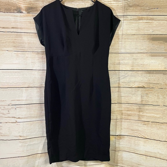 GENEVIE v-neck sheath black formal dress women Size Large - Picture 2 of 12